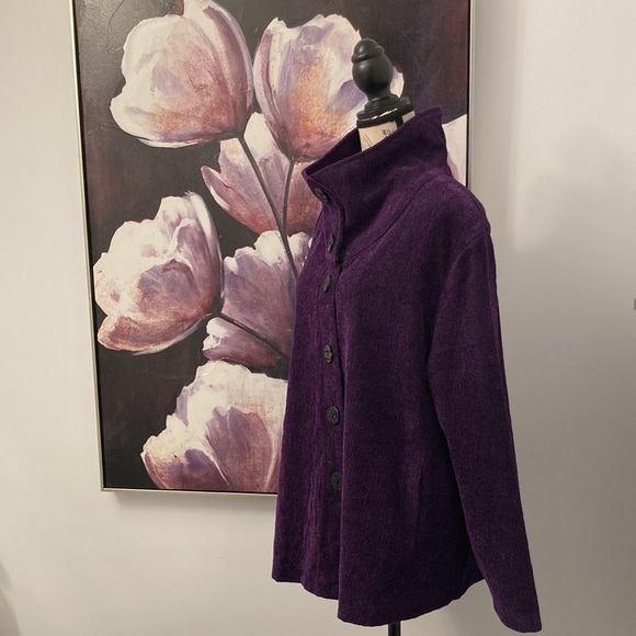 💥SOLD💥 Habitat clothes to live in Gorgeous Purple Textured Swing Jacket - Picture 4 of 9